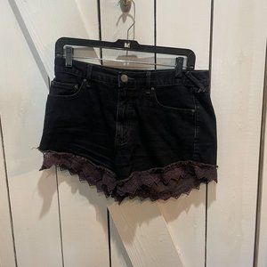 Free people black lace hem shorts 28